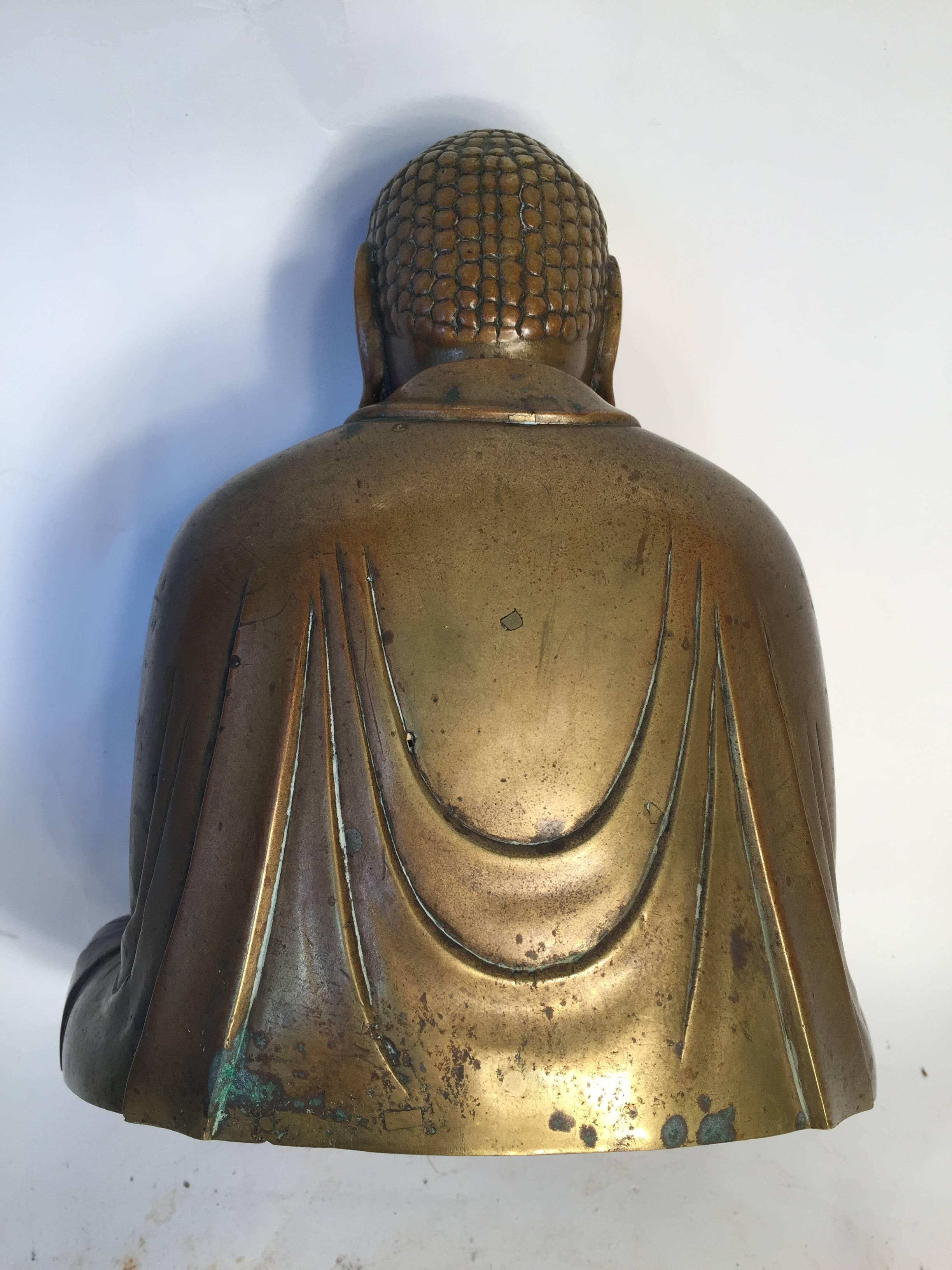 20th Century Small Antique Japanese Hand Cast bronze Antique BUDDHA  