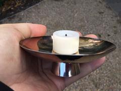 Early Set of Three Pure Silver Ceremonial Sake Cups, as Candle Cups, Old Japan