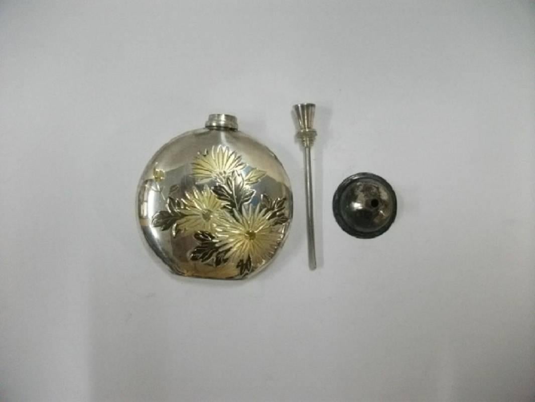 Hand-Crafted Rare Holiday Gift: Japanese Silver Chrysanthemum Perfume and Original Box