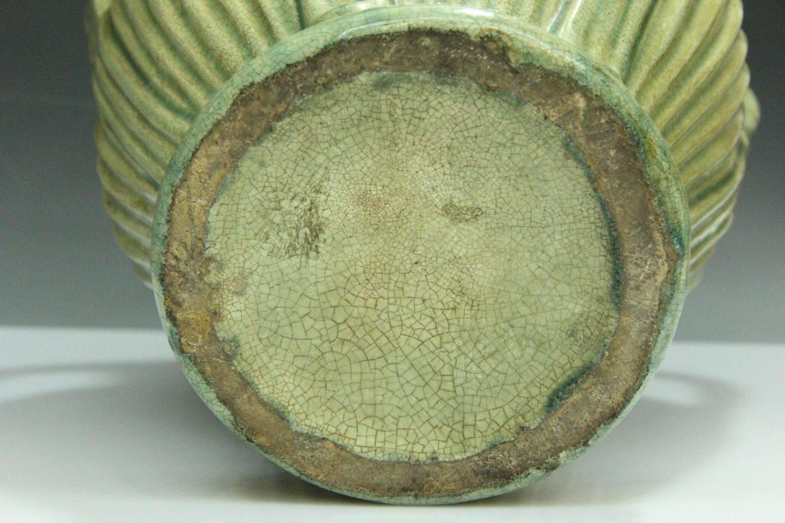 Fine Chinese Antique Handmade Longquan Celadon Six Handled Flower Vase 1
