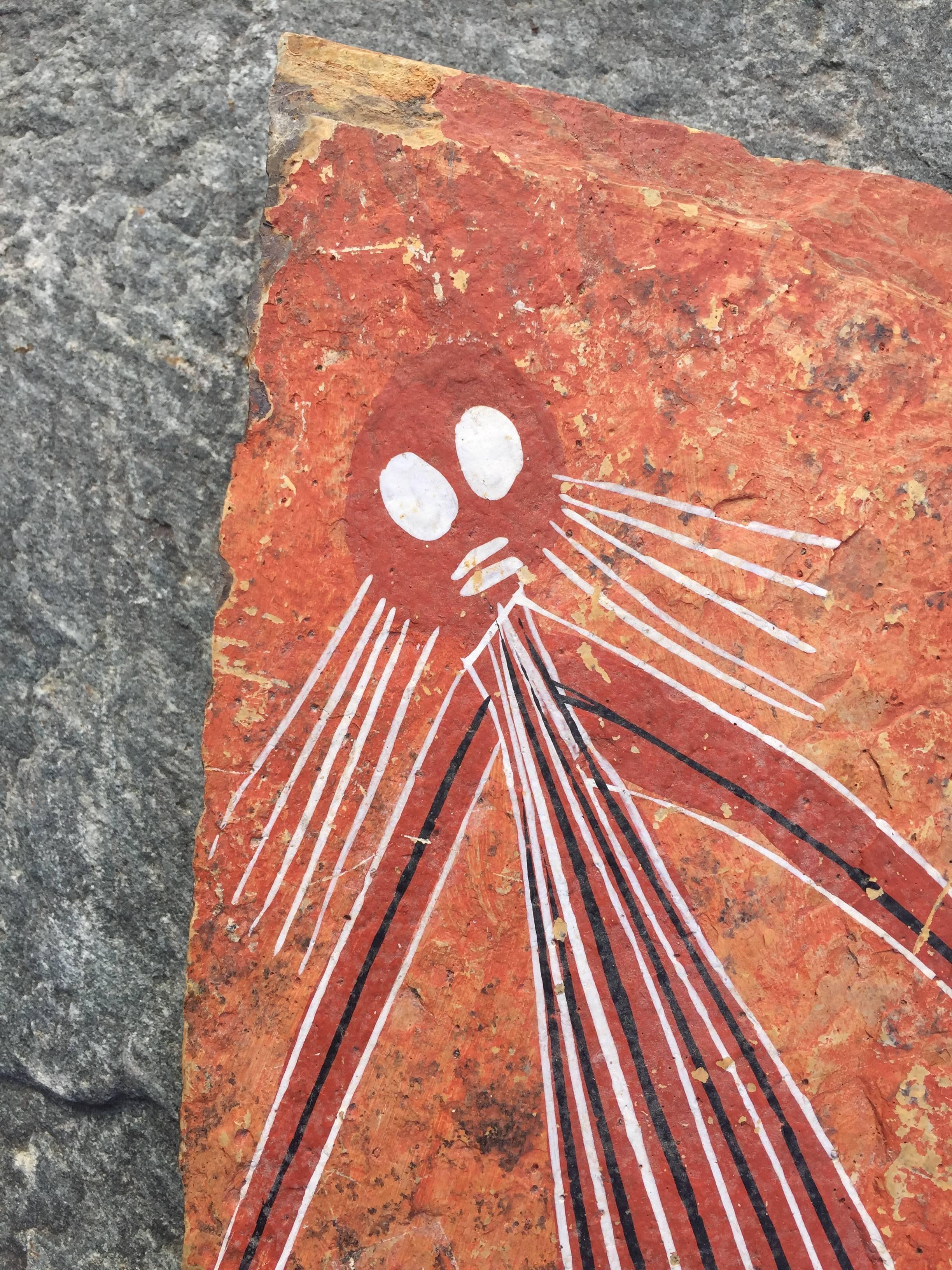SALE - NOW SAVE 20% OR MORE

Acquired over thirty years ago comes this Australian Aboriginal Folk Art -Mimi Spirits- painting on rock- a one-of-a-kind sculpture. Colors are vibrant and like new. This is an authentic aboriginal work of art with