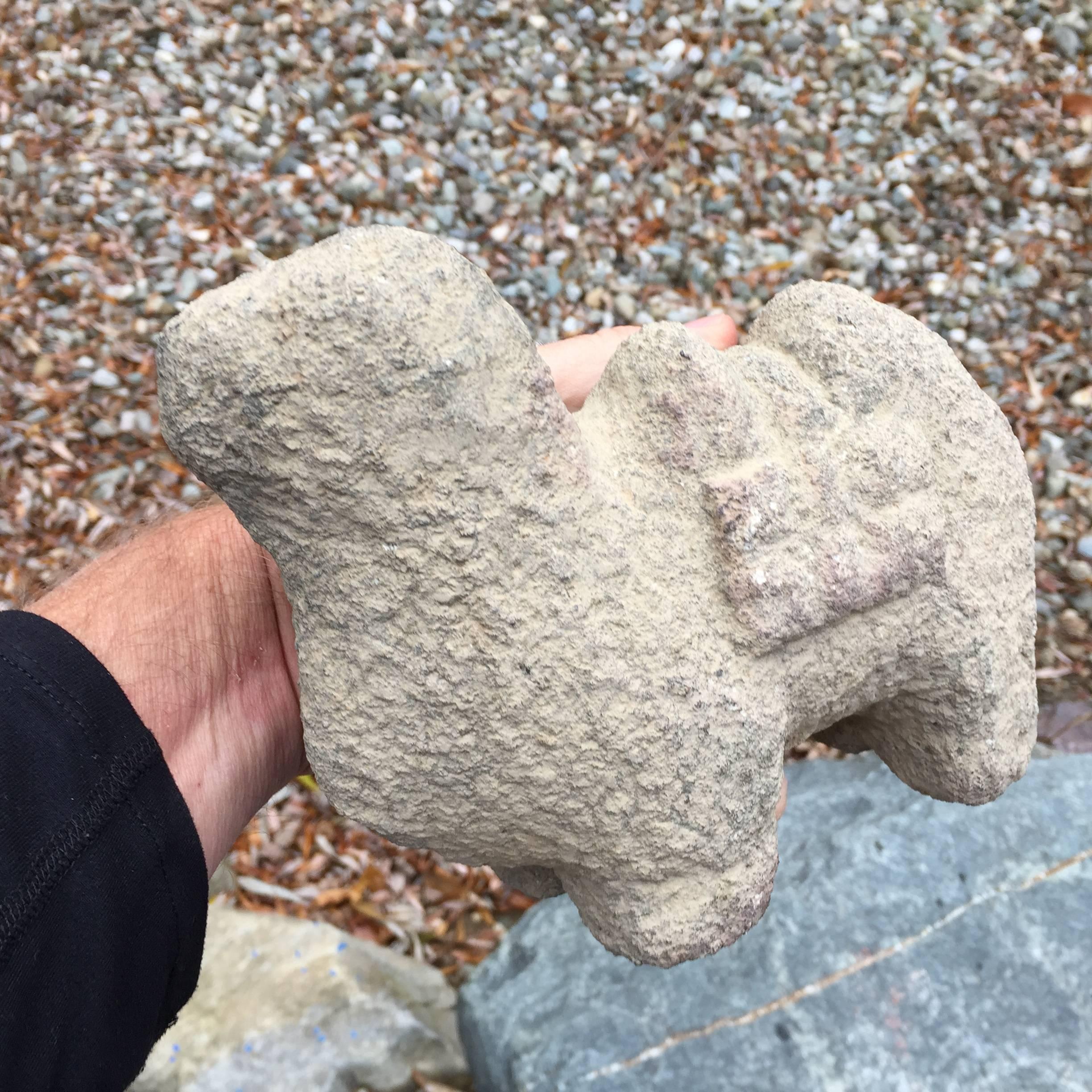 Two Old and Early Hand-Carved Stone Camels Good Garden Elements 2