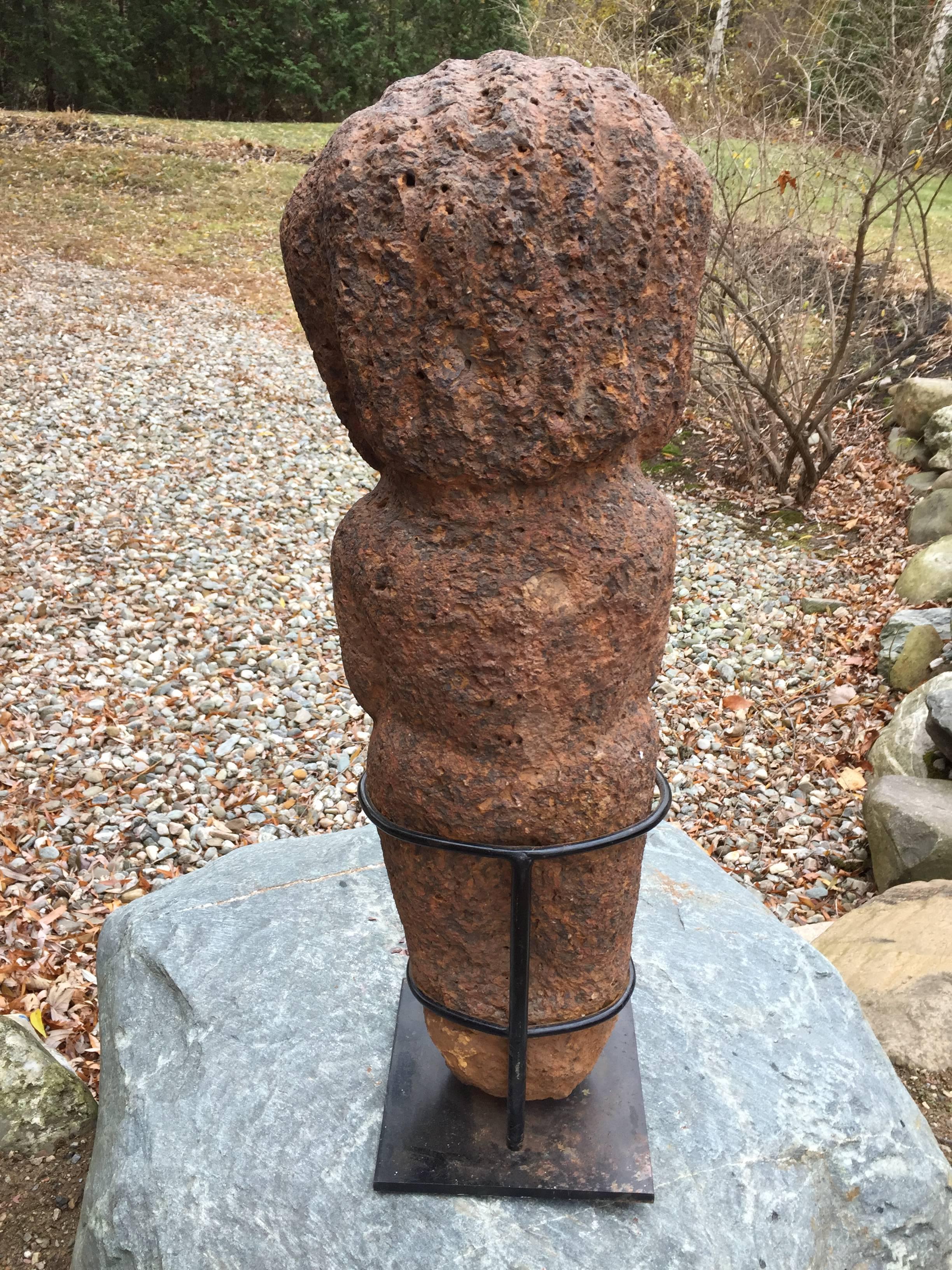 African Big  Bongo Peoples Stone Female Figure For Sale 1