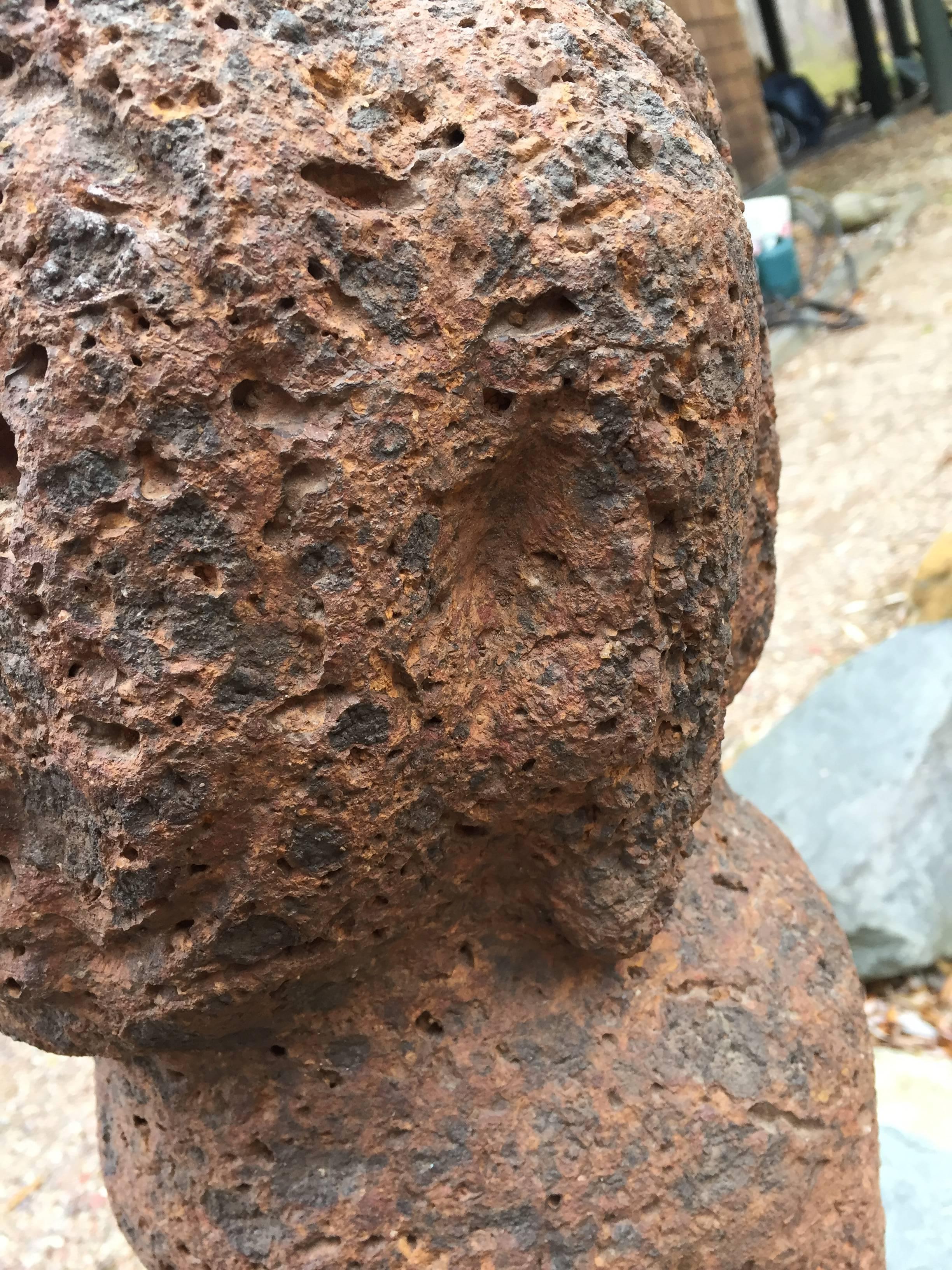 African Big  Bongo Peoples Stone Female Figure In Good Condition For Sale In South Burlington, VT