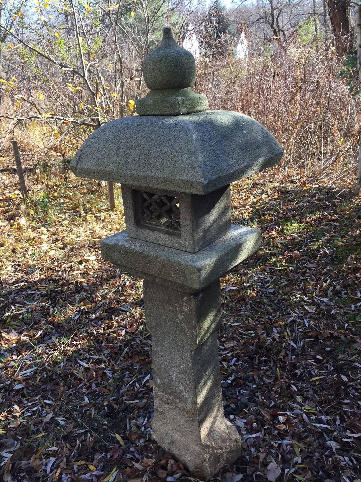 Taisho Japanese Antique Granite Stone Lantern 