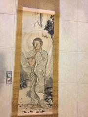 Japan Elegant Gautama Buddha, Hand-Painted Scroll on Silk