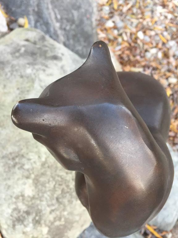Big Bronze Hand Cast Art Deco Good Luck Cat from Japan at 1stDibs