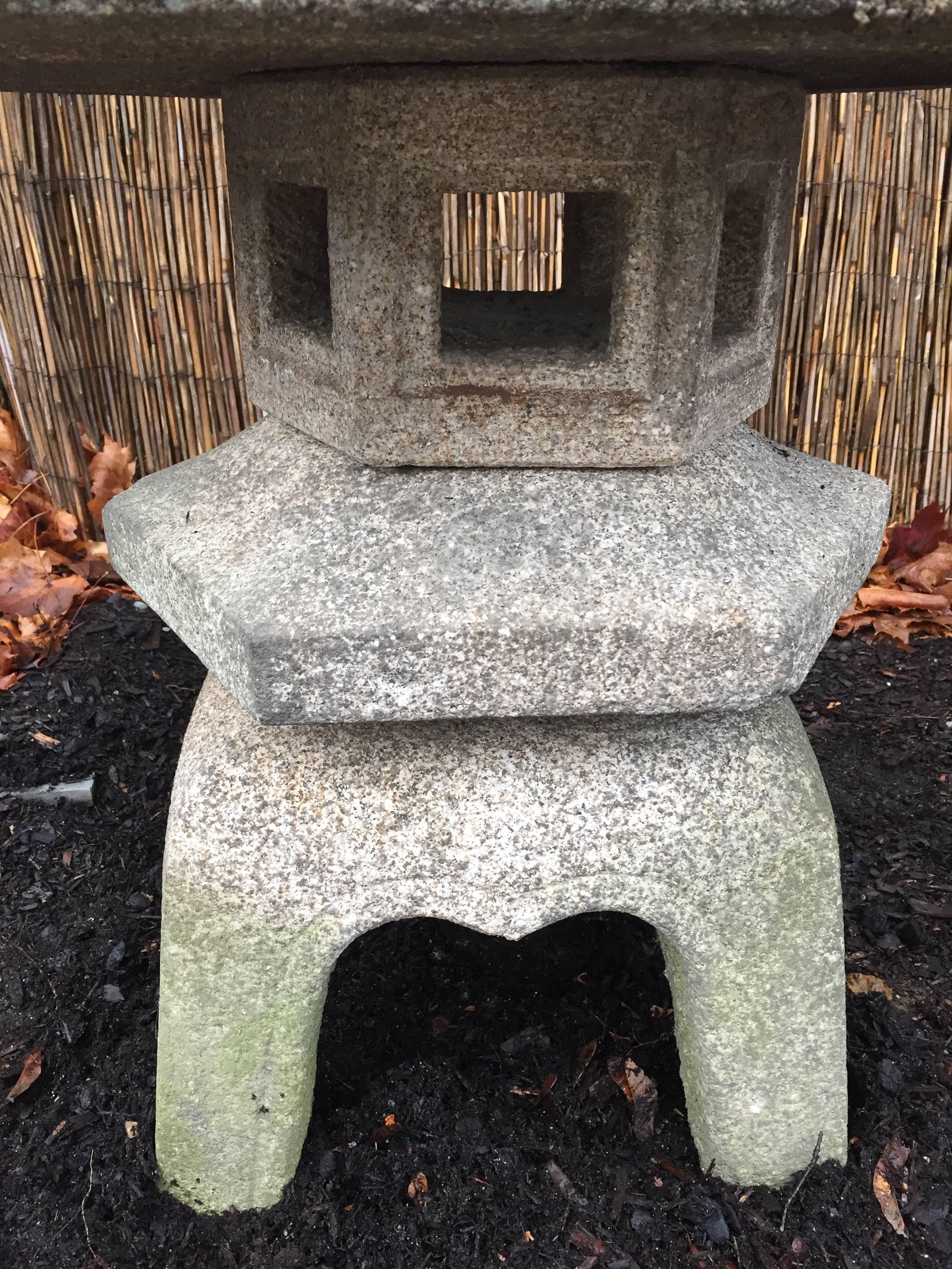 Japan “Yukimi” granite stone lantern (also known as a 