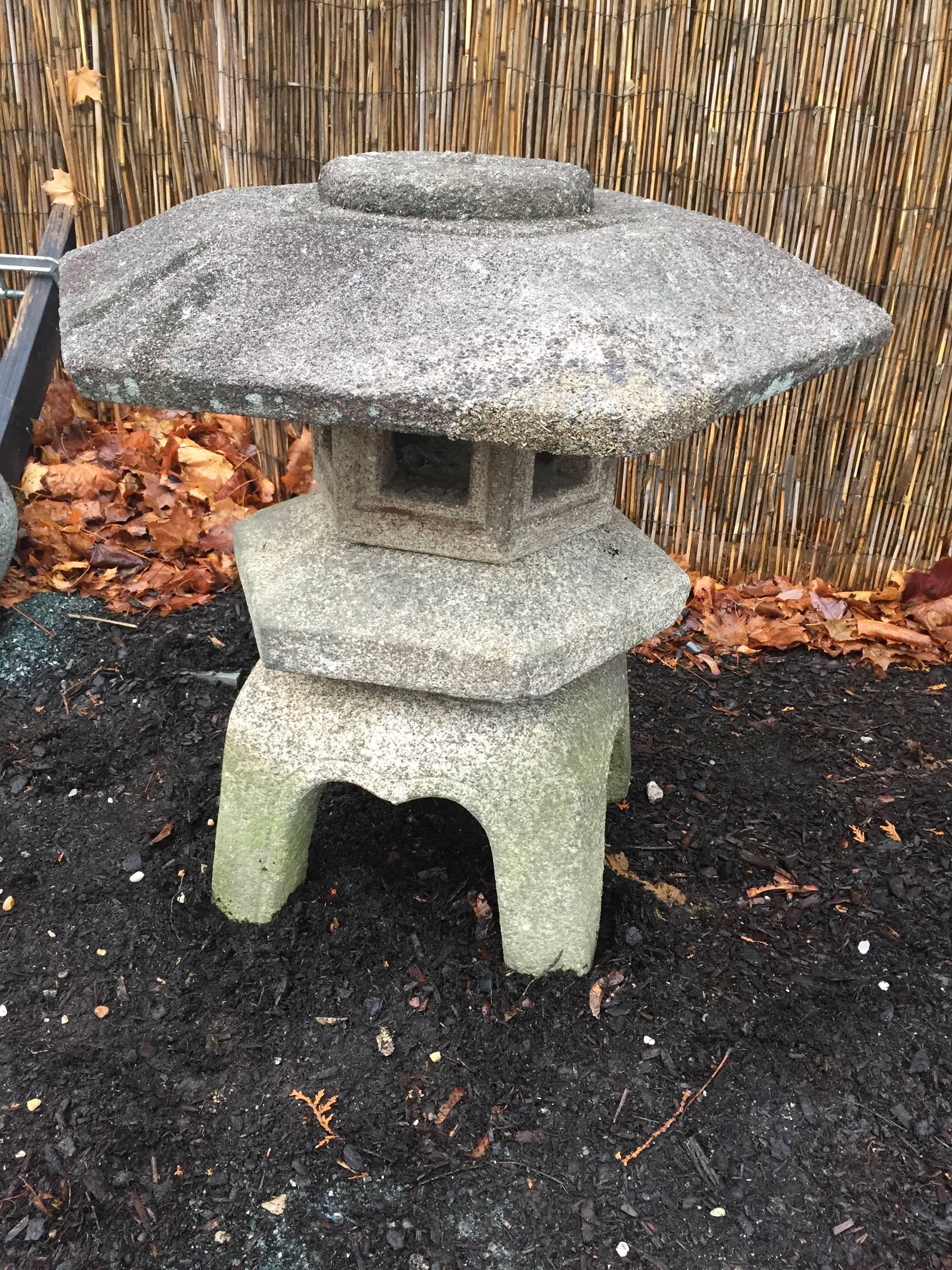 Japanese Antique Stone Lantern In Good Condition In South Burlington, VT
