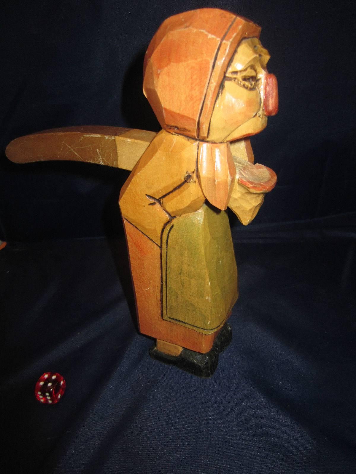Vintage Handmade Hand-Carved Black Forest Nut Cracker Hansel Gretel Witch, 1940 In Excellent Condition In South Burlington, VT