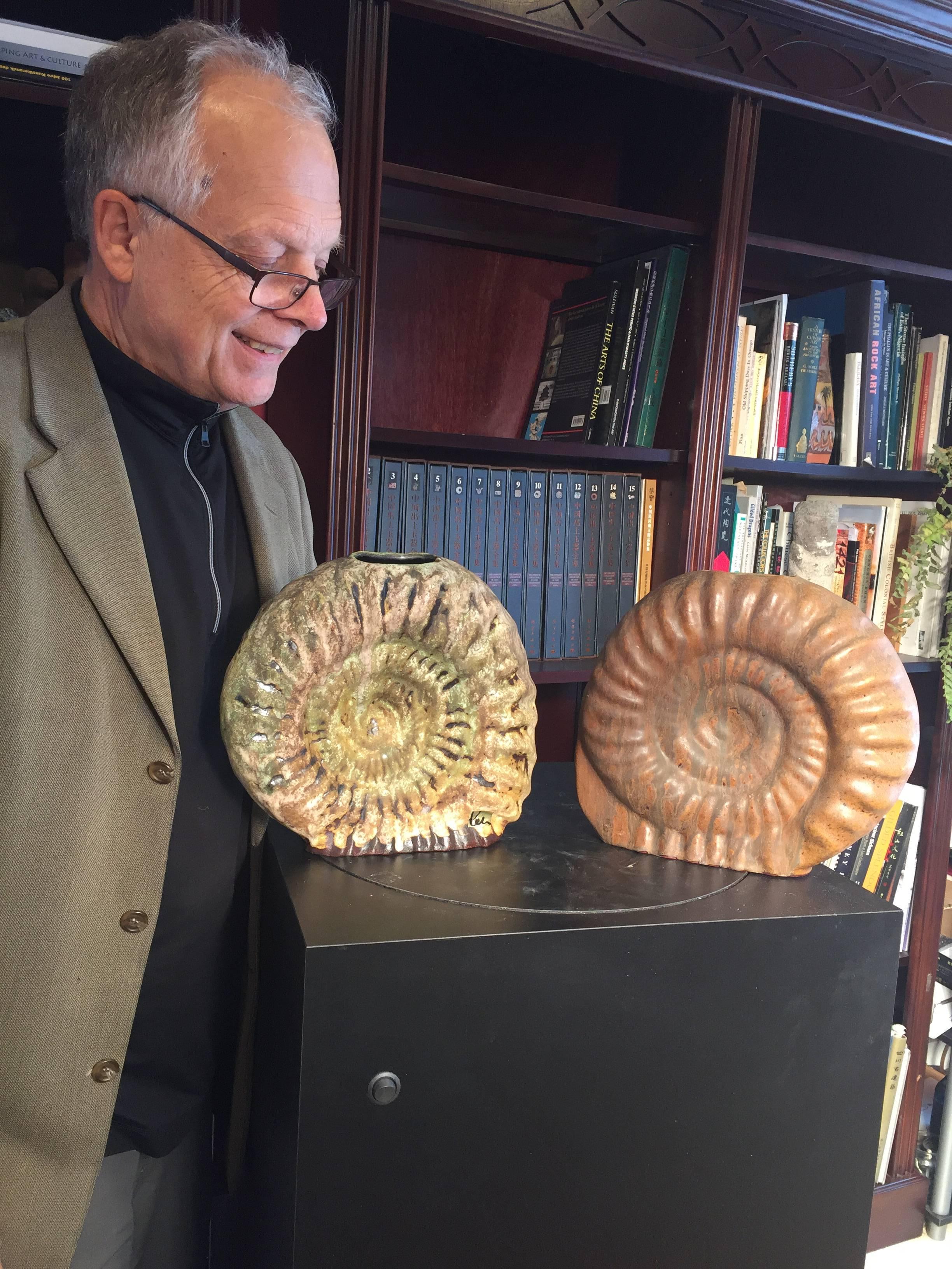 Stunning Hand made Organic Ammonite Nautilus Vase  1950 In Excellent Condition In South Burlington, VT