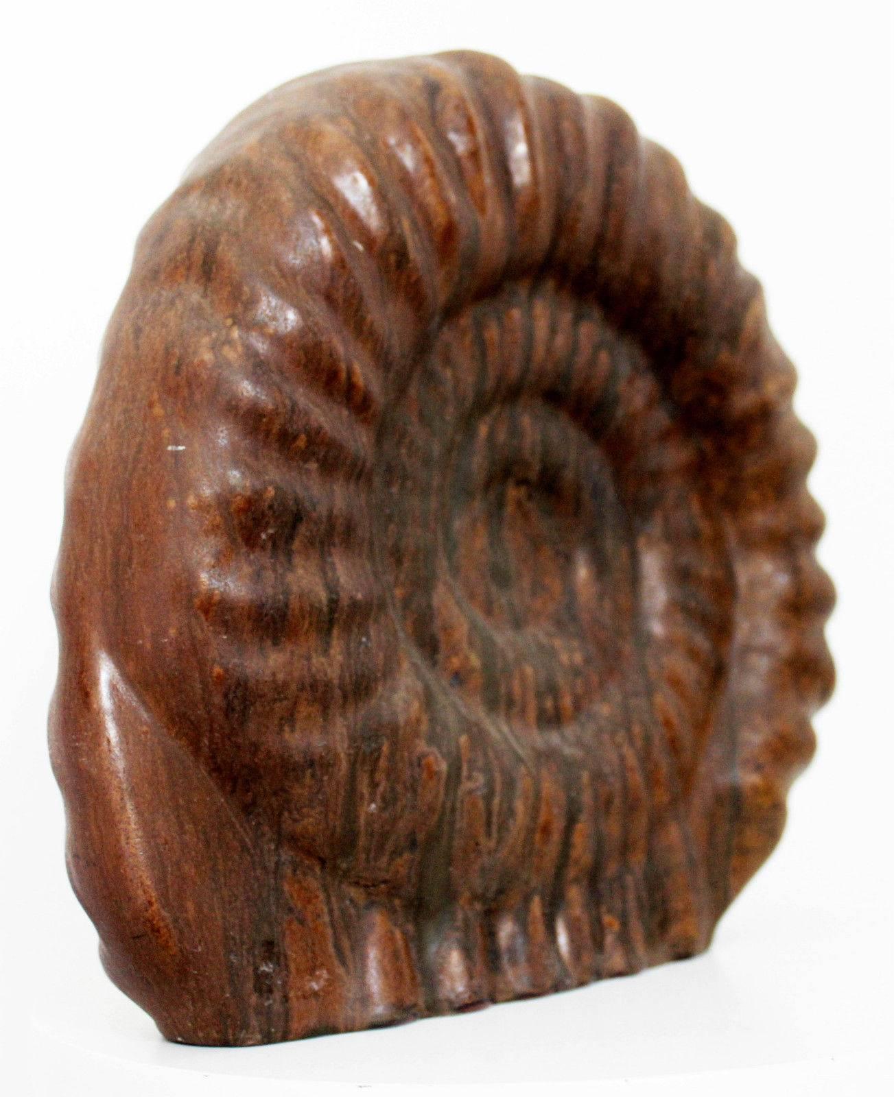 German Unique Decor Ammonite Hand made Ceramic Vase Lovely Earth Tones, 1950