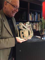 Chinesisch Antike glasierte Puzzle Wein Topf dekoriert Drachen & Mythische Kreaturen