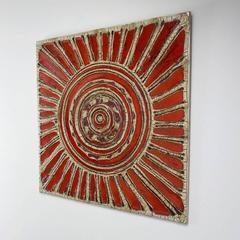 Frühe Contemporary Handmade Hand glasiert Bulls Eye Sunburst Wall Art, 1950