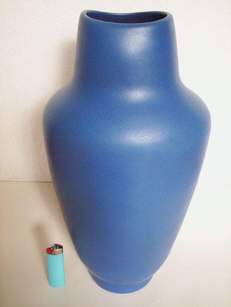20th Century Old Big Blue Dazzler Vase Hand made hand glazed only one