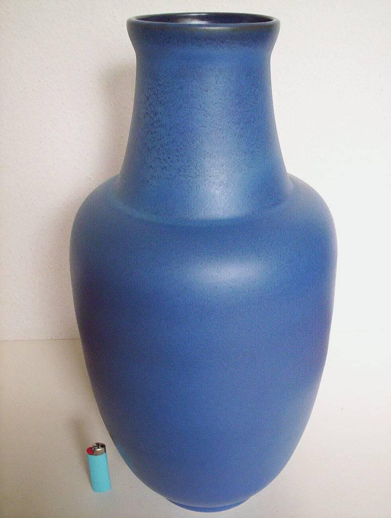 20th Century Early Contemporary Handmade Hand Glazed Large Classic Blue Vase