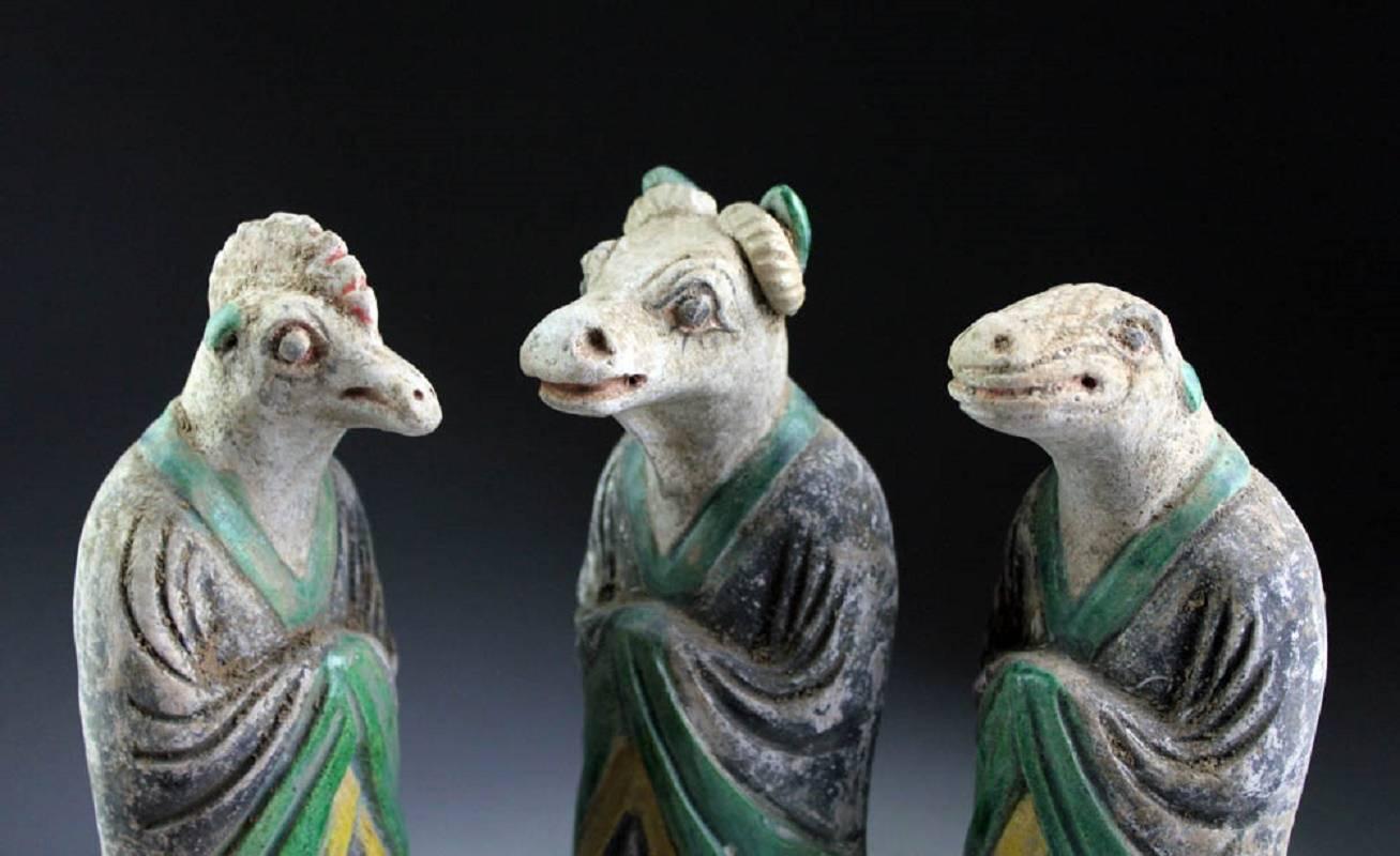 Important Ancient Chinese Ming Zodiac Complete Collection Sculptures,  1368-1644 2