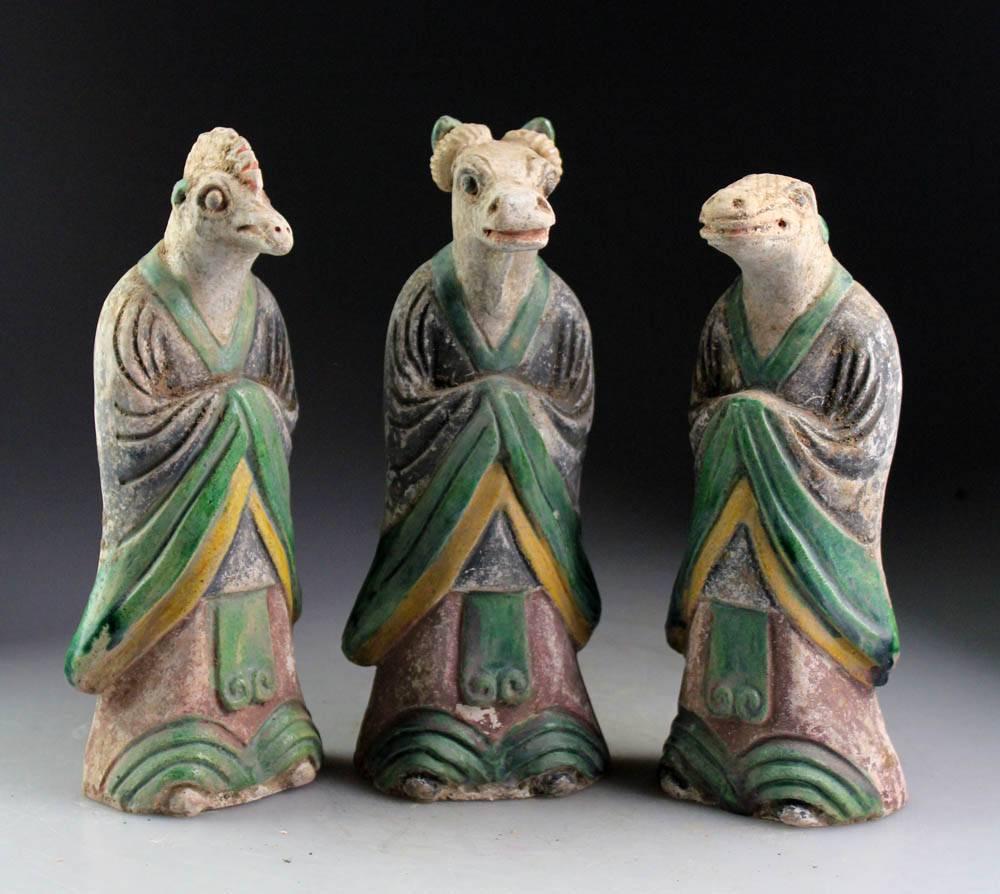 Important Ancient Chinese Ming Zodiac Complete Collection Sculptures,  1368-1644 In Excellent Condition In South Burlington, VT