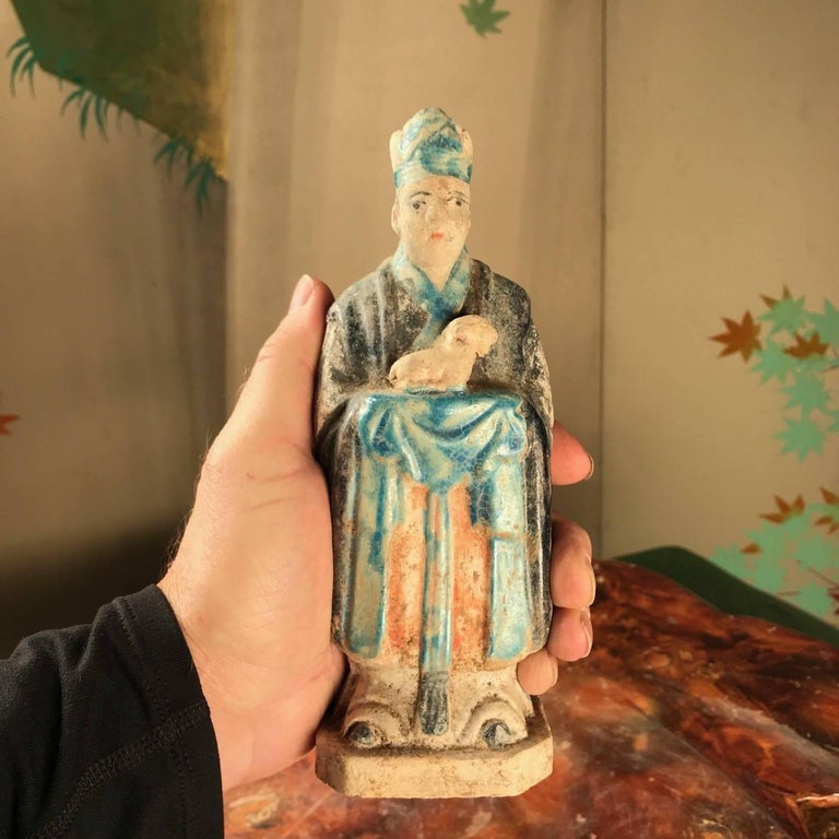 Important Ancient Chinese Zodiac Figure With " SHEEP" , Ming Dynasty