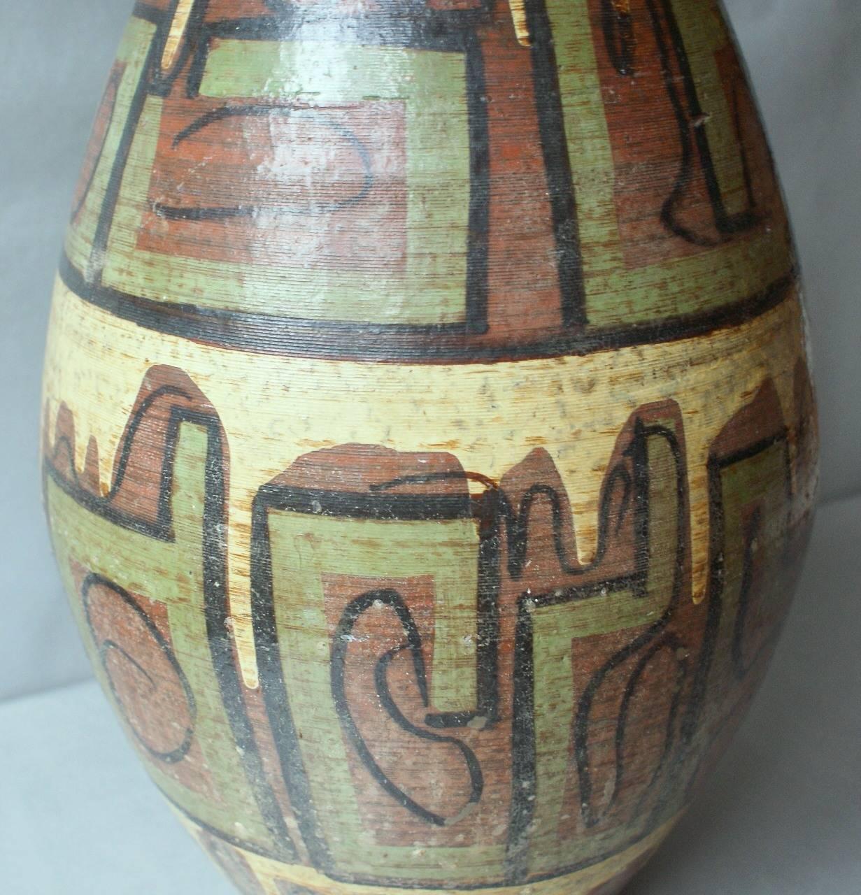 Art Deco Early Handmade Hand Glazed Mountains Vase Southwest, 1925