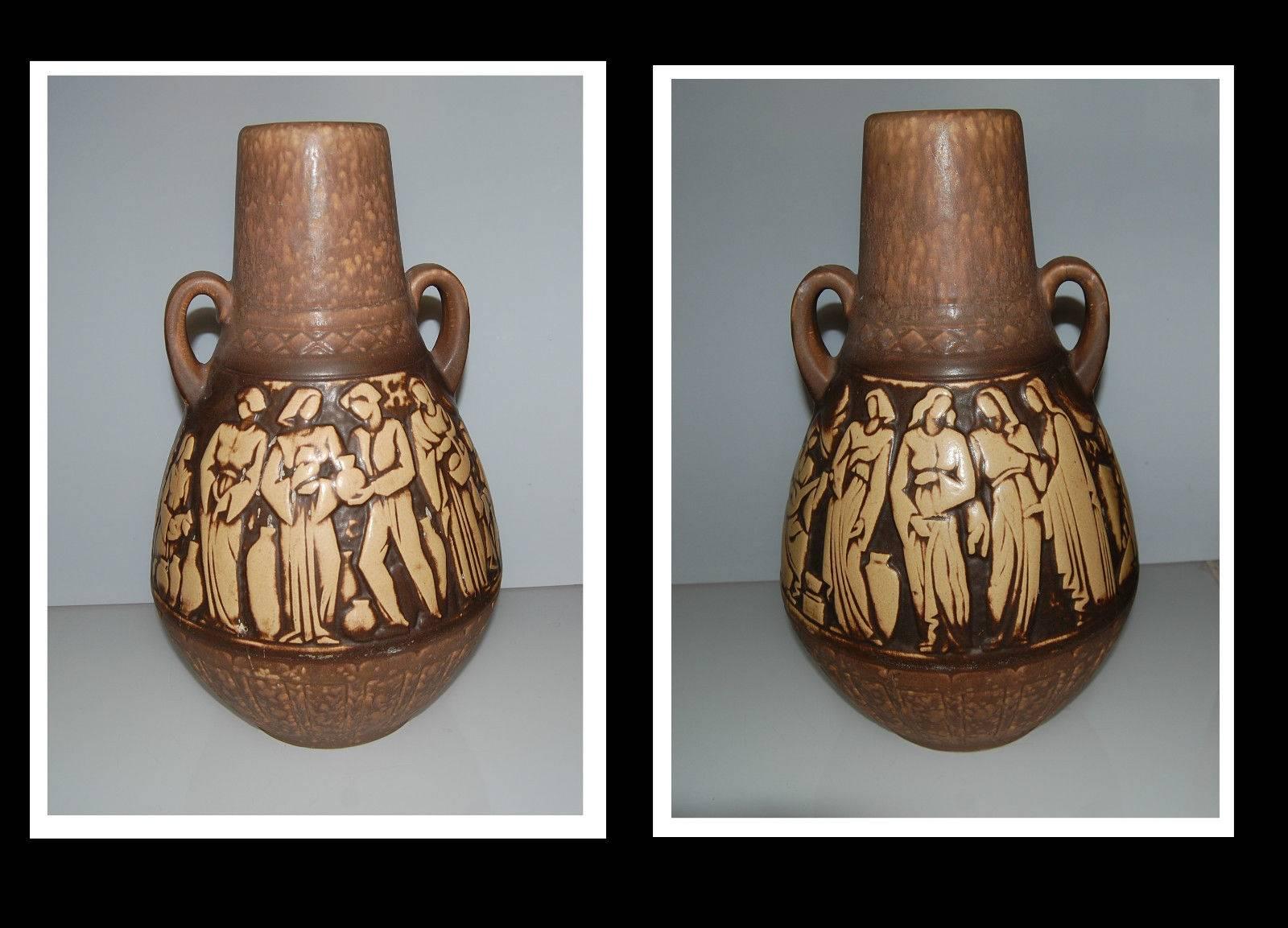 Amphora Hand Relief Carved Vase Greek Muses and Arts 1