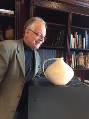 Early Contemporary Hand crafted Hand glazed Pitcher Vase, Tschorner