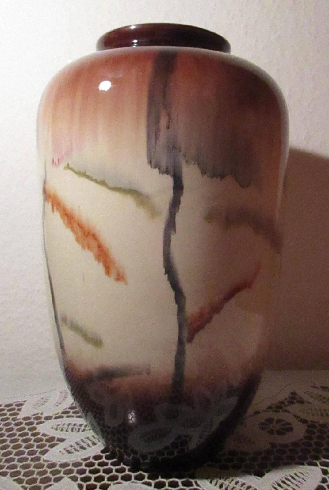 Art Deco Hand Made Hand Glazed Classic Vase in Rich Earth Tones, 1940