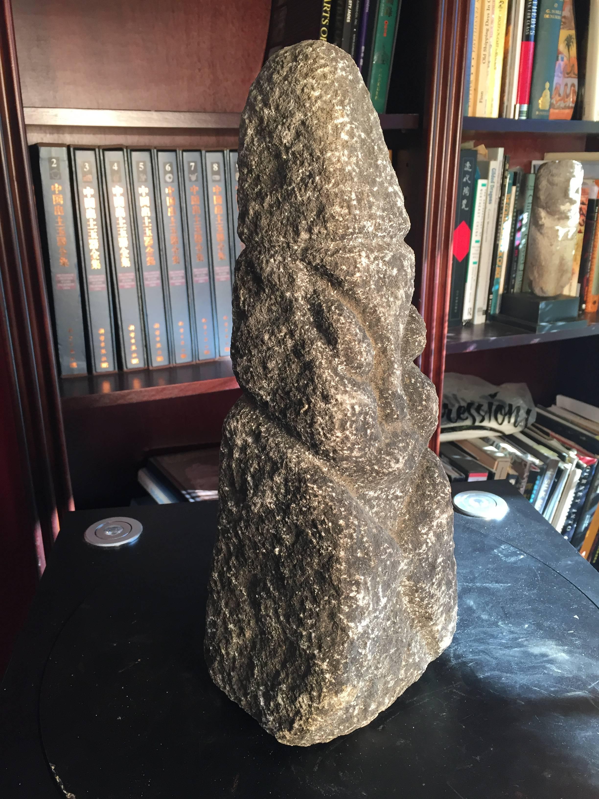 Old Chinese Hand-Carved Human Stone Sculpture Collected Northwestern China 1