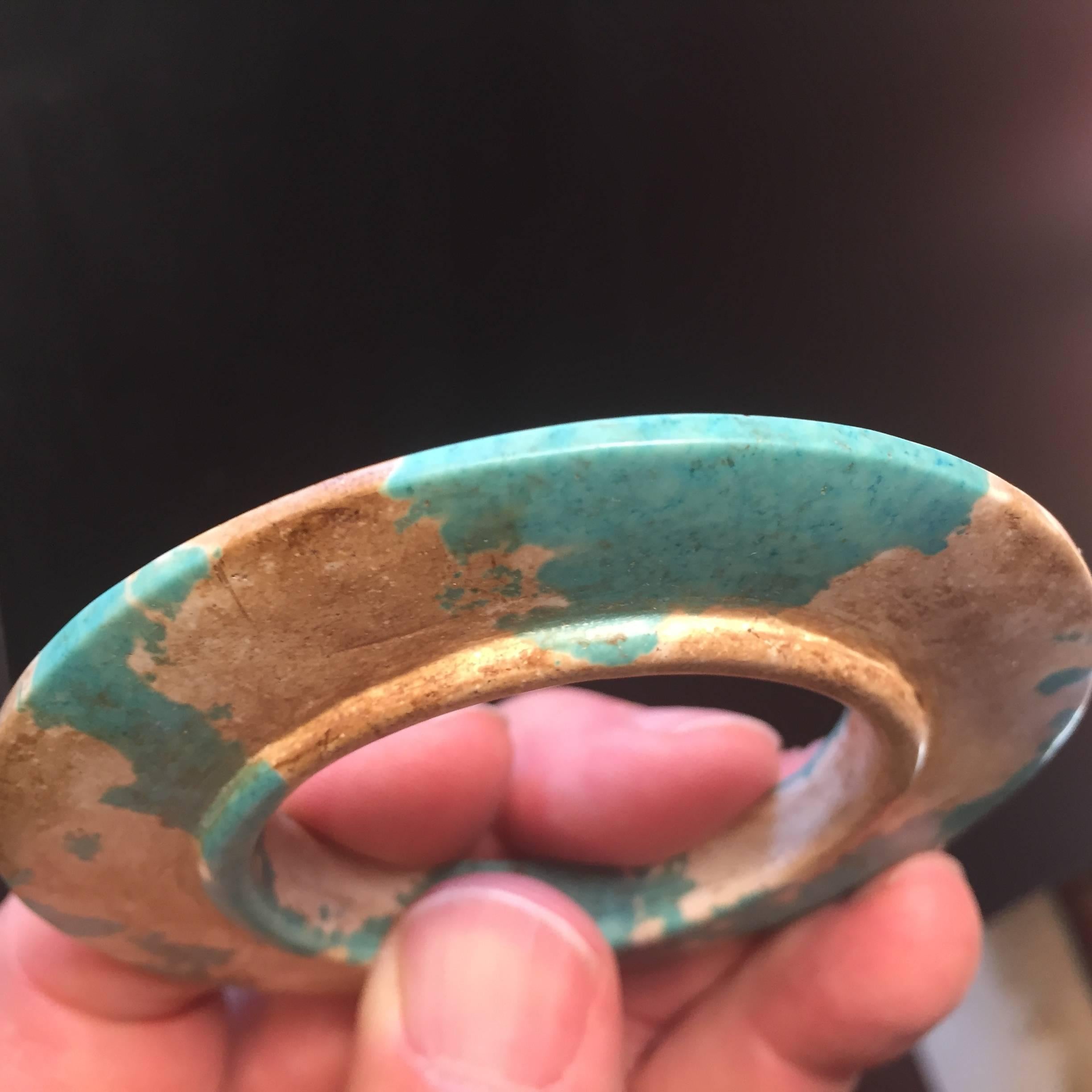 Ancient China Turquoise Bi Disc, Zhou Dynasty, 100-256 BC 1