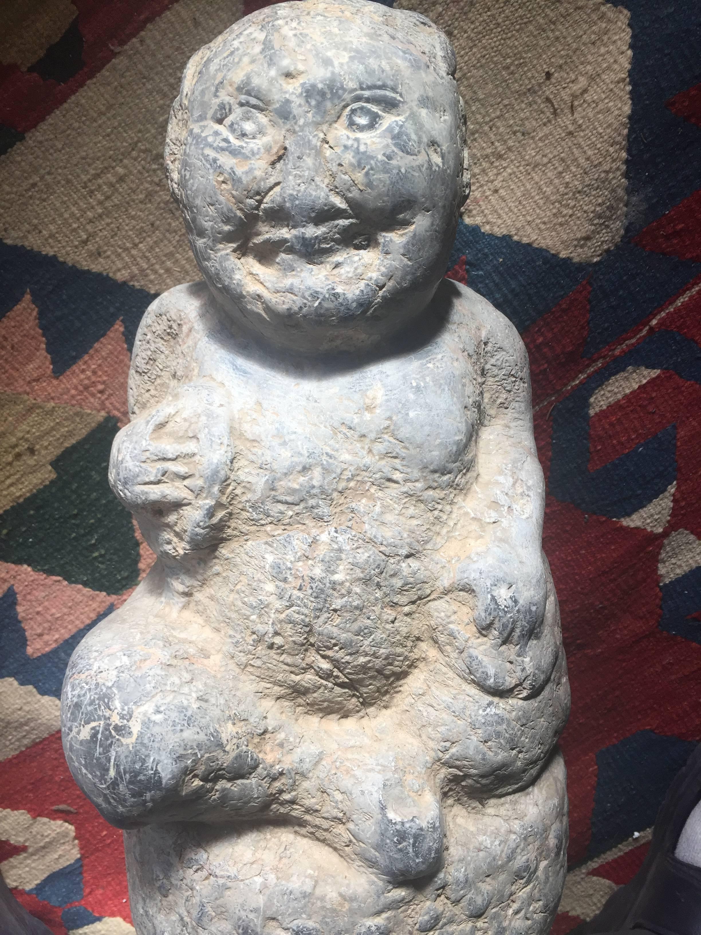 Chinese China Ancient Stone Entertainer, Han Dynasty 200 AD For Sale