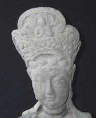 China Early Hand-Carved Joyful Guan Yin Buddha International Pose Qing Dynasty