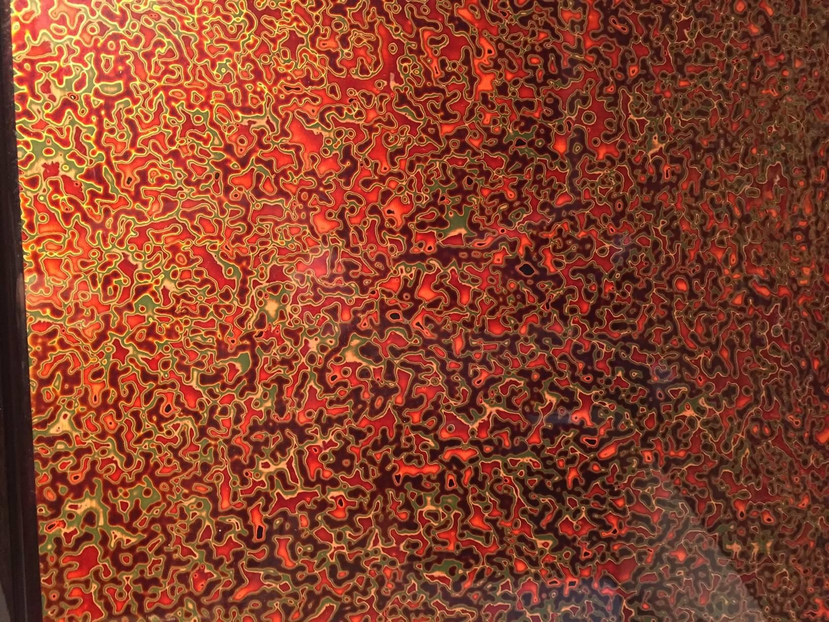 Japan Rich Lacquered Tray Wall Art -30 Layers of Red, Gold and Black In Good Condition In South Burlington, VT