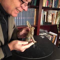 Big Eared Bunny Rabbit Solid Cast and Signed Perfect Indoor Outdoor