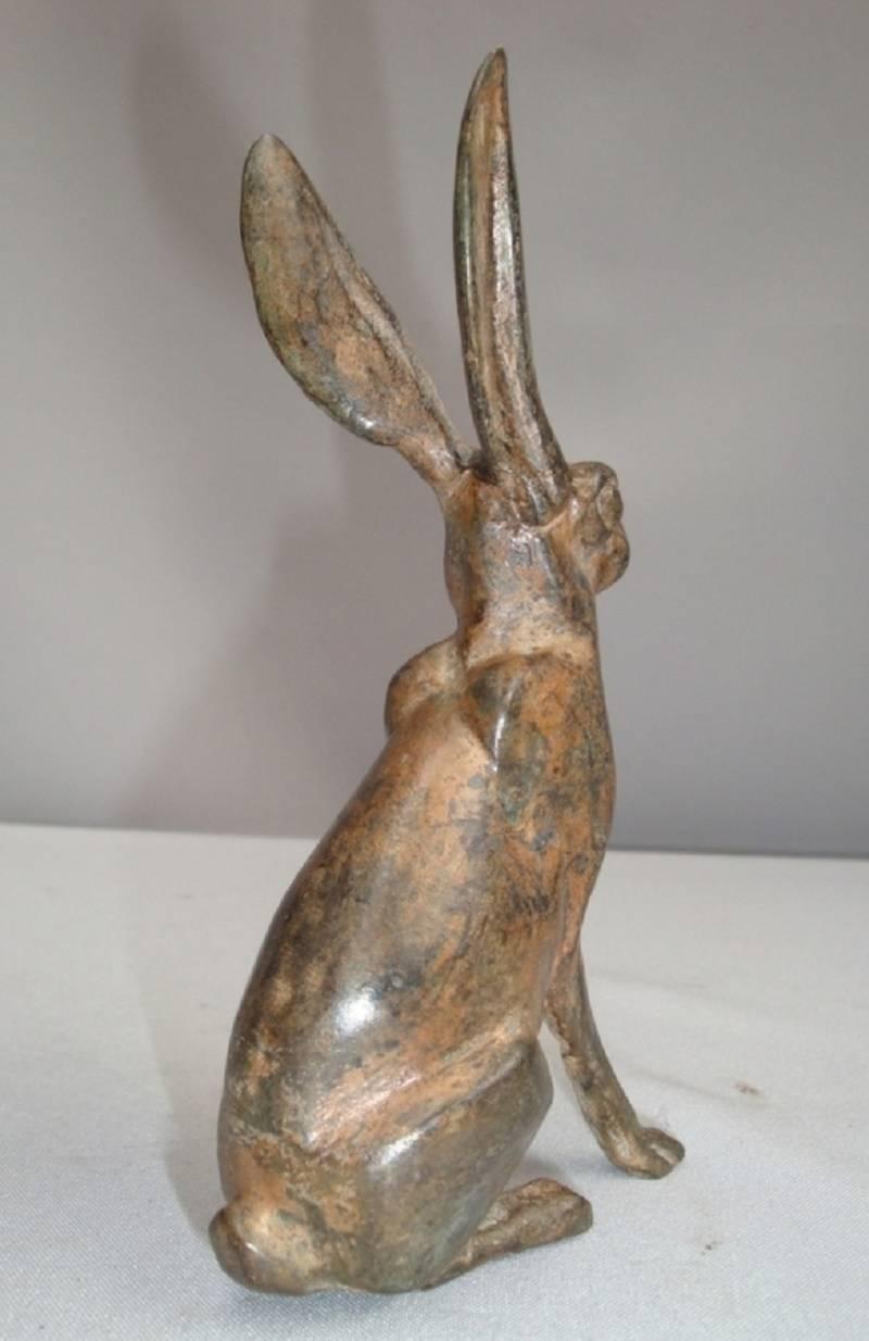 Big Eared Bunny Rabbit Solid Cast and Signed Perfect Indoor Outdoor 1