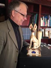 Japan Antique Handmade Magical White Fox Inari from Temple 90 Years Old