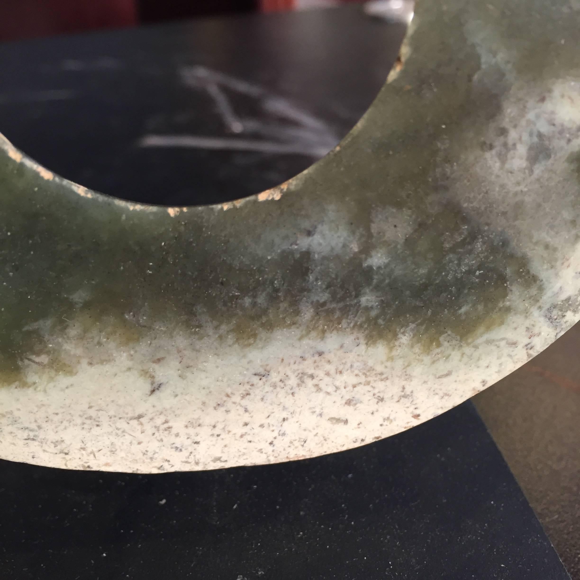 Authentische Jade Bi Disc aus dem alten China 4000 Jahre alt (Handgefertigt)