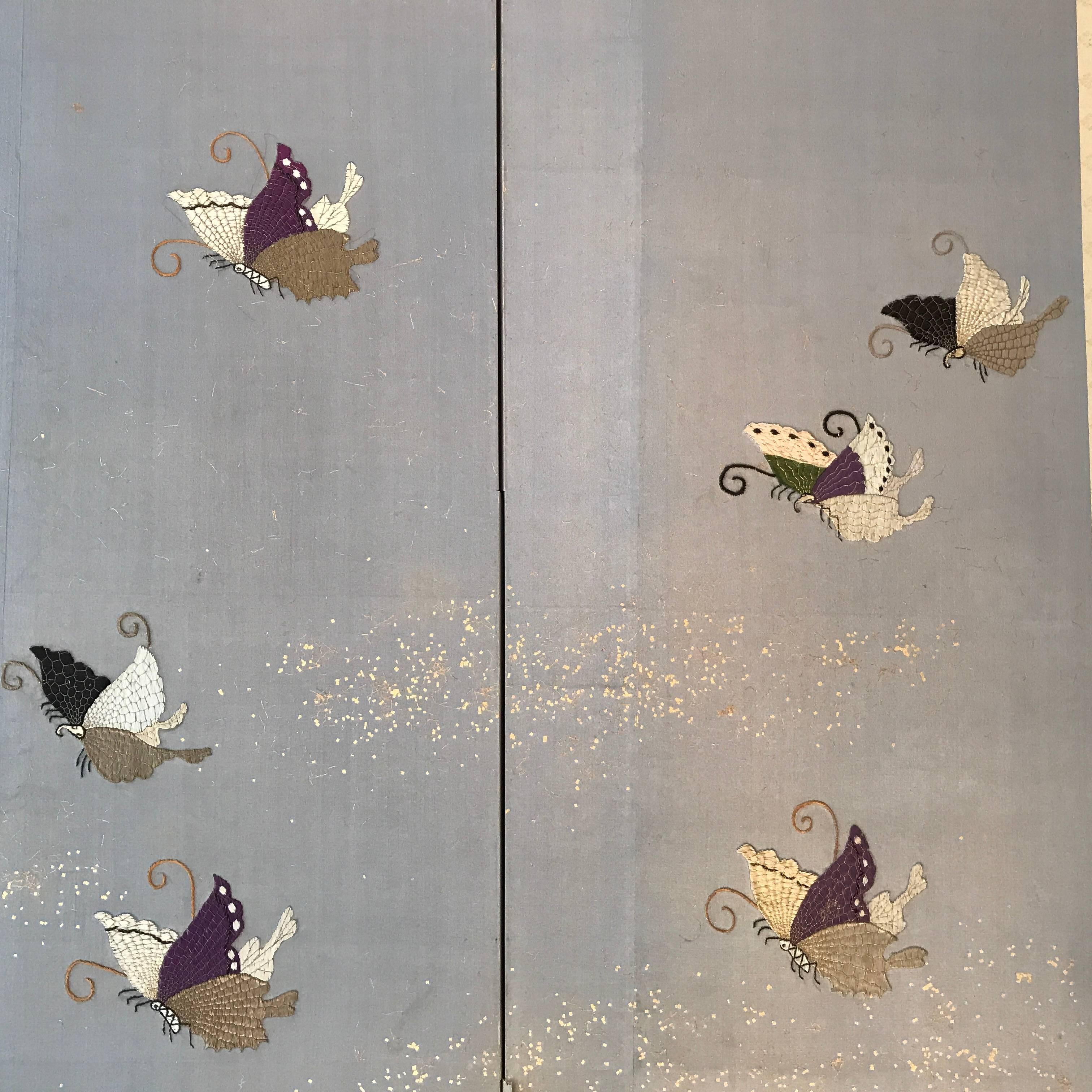 Important Japanese Butterfly Four-Panel Screen Taisho Period, 1920 1