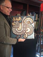 Rooster Artisan Master Piece, Vintage Handmade Hand Glazed Beauty Signed Kuch