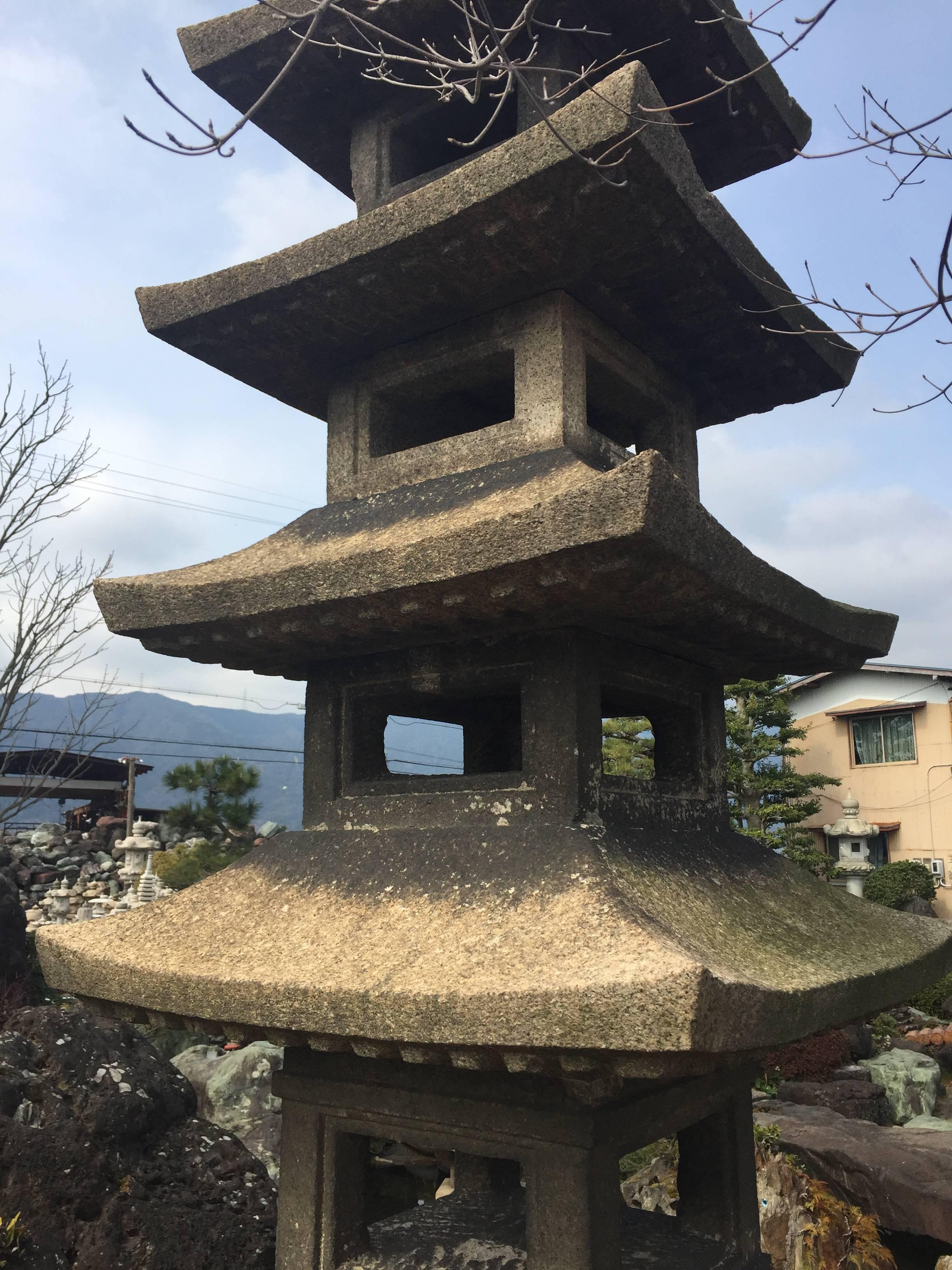 Taisho Japanese Tall Antique Five Elements Stone Pagoda- best in class
