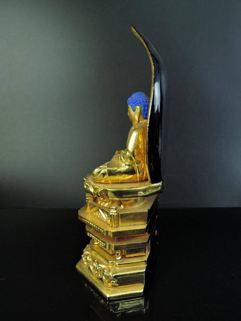 Beautiful Japanese Gold Gilt & Lacquered Meditation Buddha Mint Find from Tokyo 2