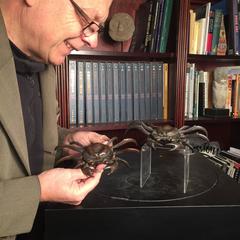 Japan Pair of Antique Hand Cast Crabs, 100 Year Old Relics