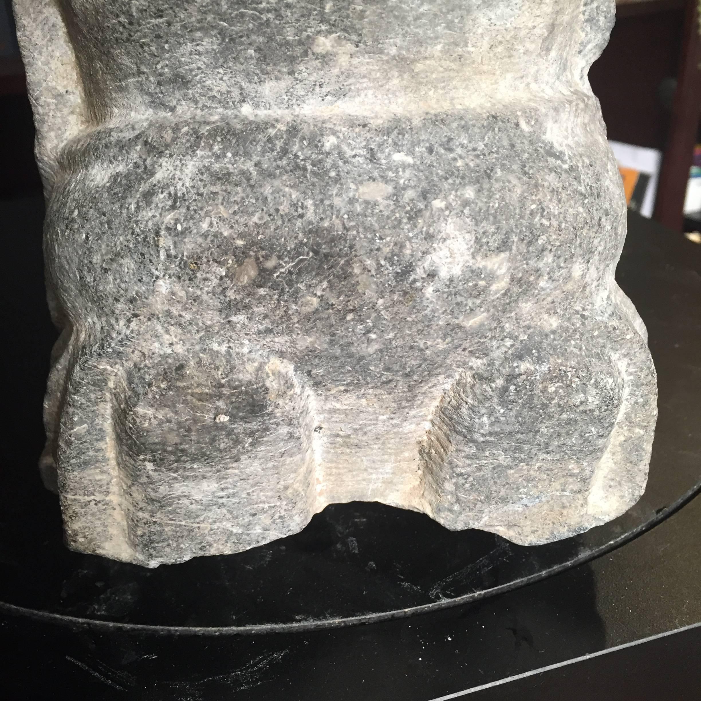 China Important Hand-Carved Stone Effigy of Attendant, Qing Dynasty 3