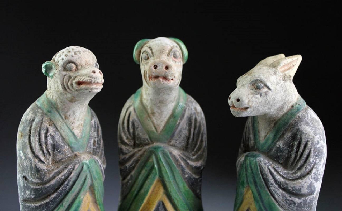 Important Ancient Chinese Ming Zodiac Complete Collection Sculptures, 1368-1644 2