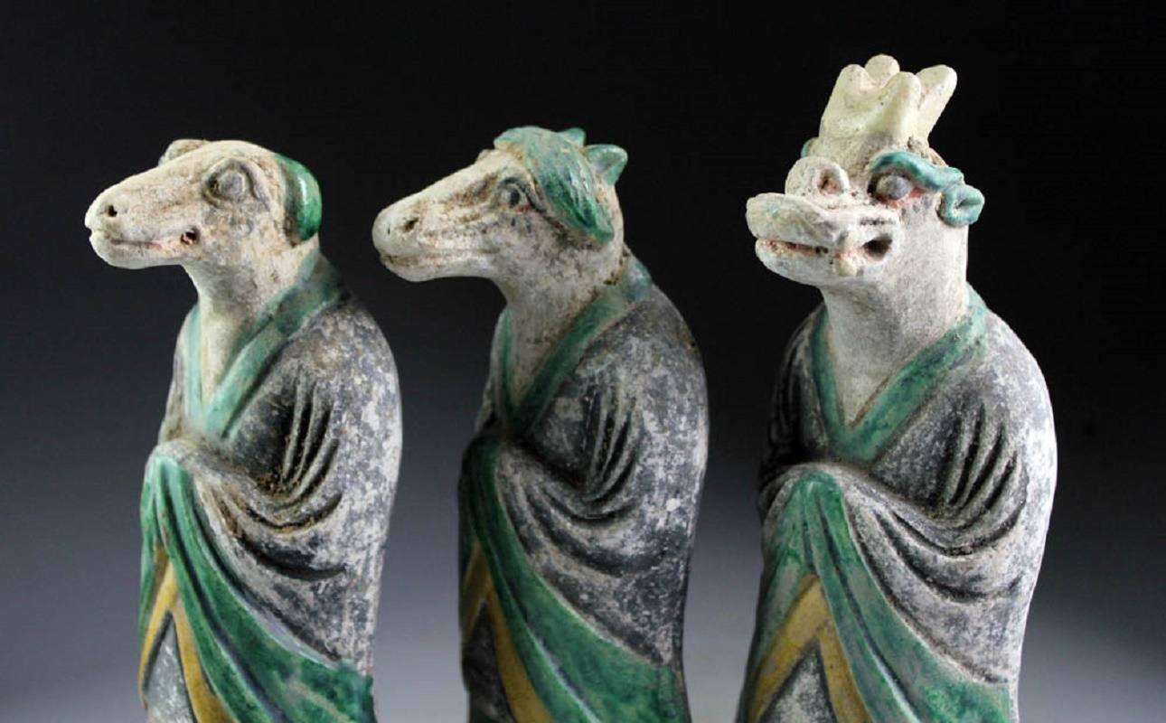 Important Ancient Chinese Ming Zodiac Complete Collection Sculptures, 1368-1644 3