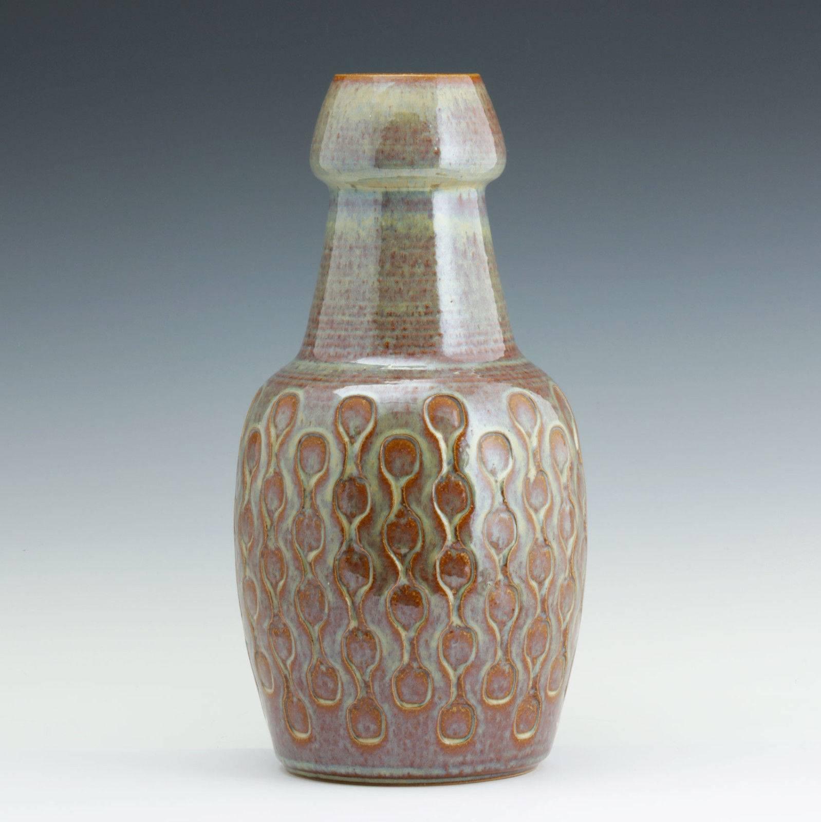 Glazed Fine Big Danish Modern Artisan Designed Vase, Svend Aage Jensen Master in Glazes