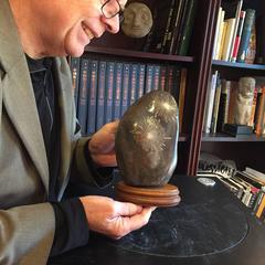 Chinese Tall Natural Double Crystal Chrysanthemum Scholar Rock Custom Base