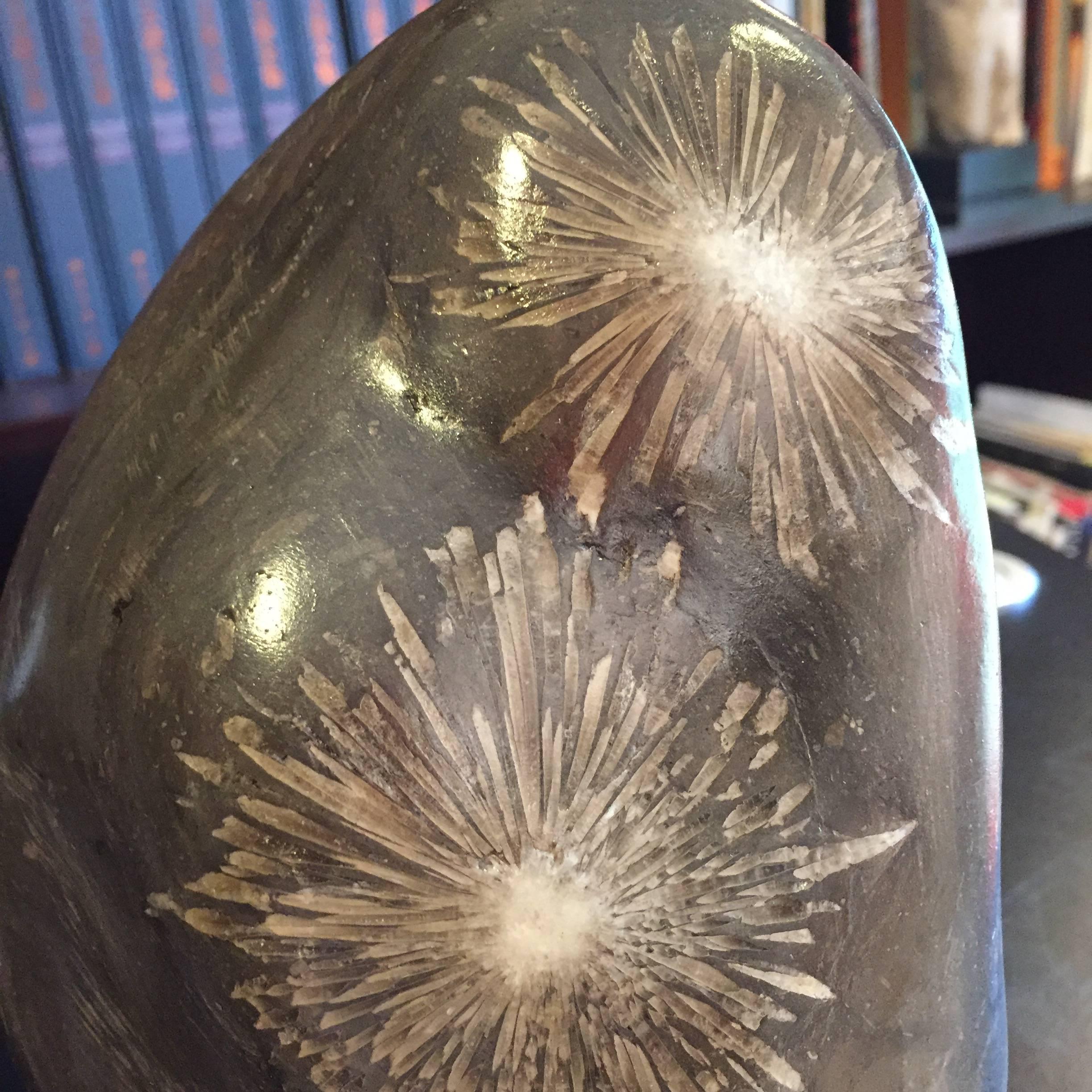 Chinese Tall Natural Double Crystal Chrysanthemum Scholar Rock Custom Base In Good Condition In South Burlington, VT