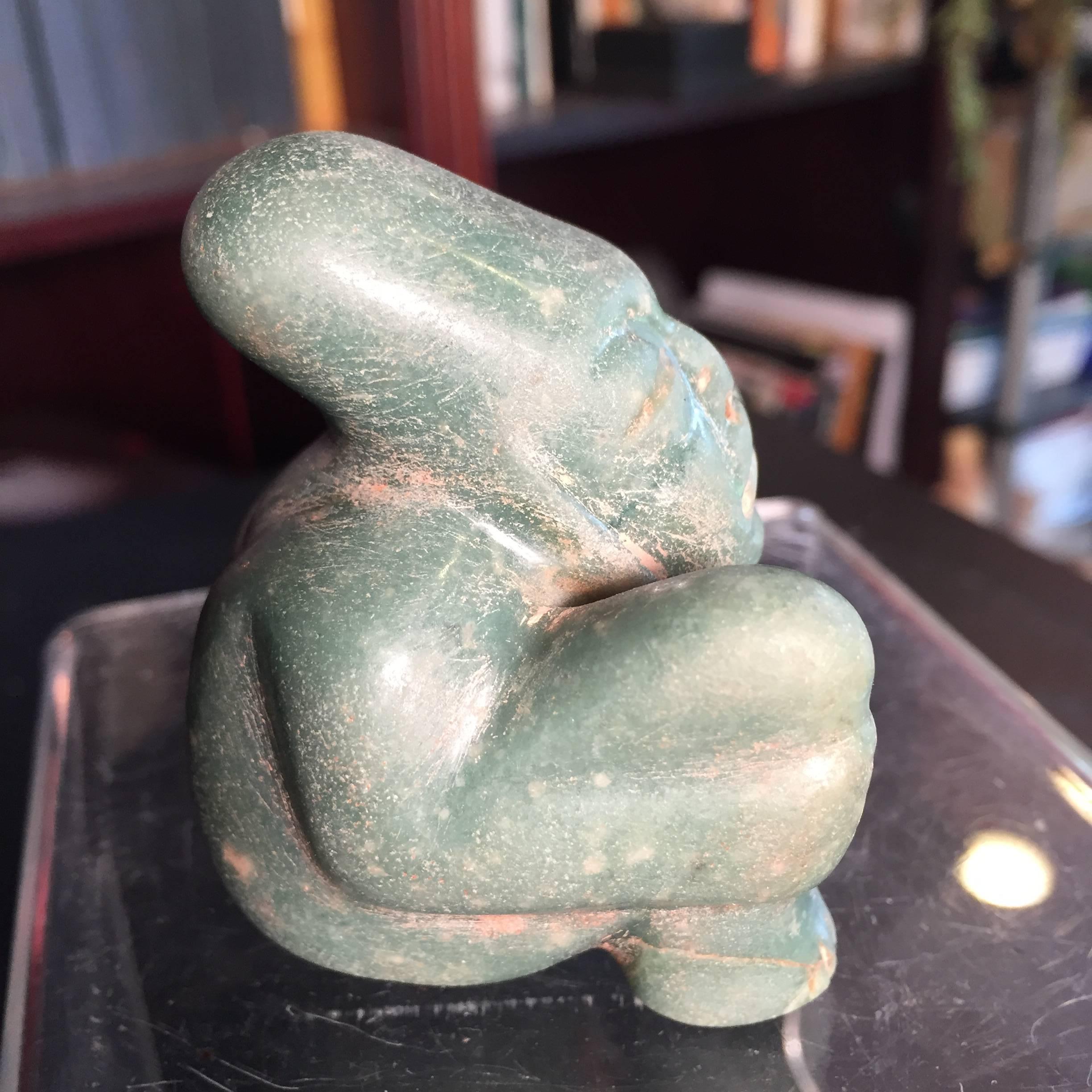 18th Century and Earlier Gift of Ancient Jade   Pre Columbian Figure, 1000-400 BC Human or Supernatural?