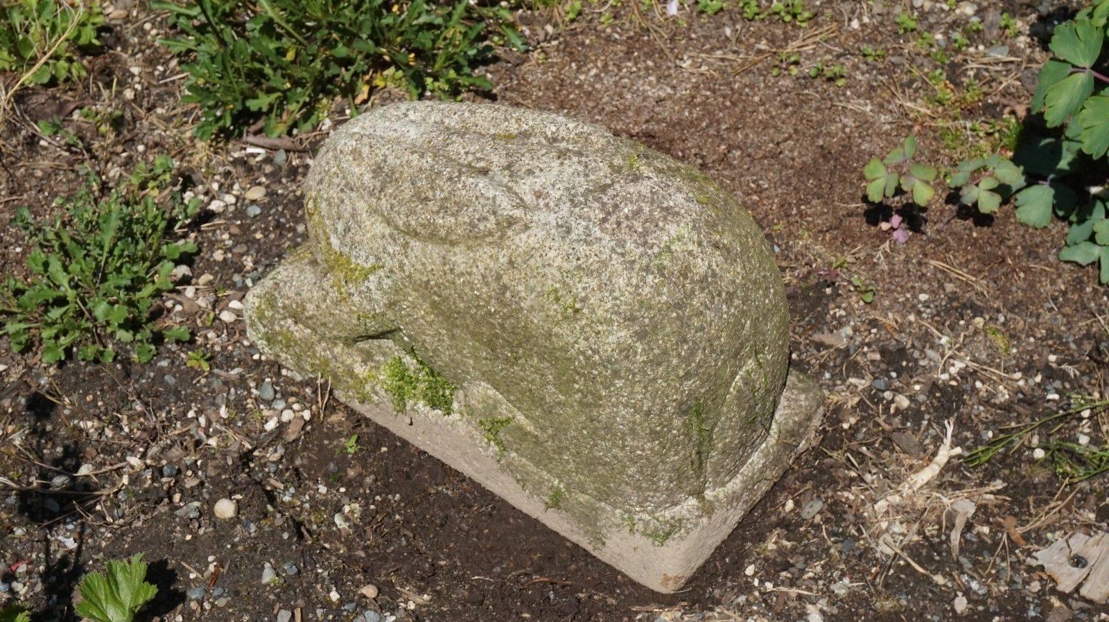 19th Century Large Antique Hand-Carved Stone Big Eared Rabbit Hare Good Garden Choice