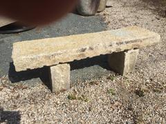Japanese Antique Hand-Carved Granite Bench Awaits Your Fine Garden Setting